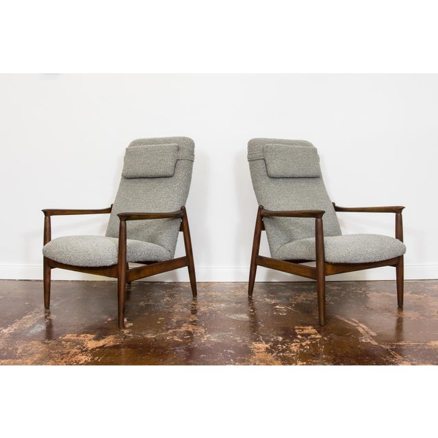 Mid-Century Modern High Back Lounge Chairs by Edmund Homa, Poland, 1960s, Set of 2 For Sale - Image 10 of 17