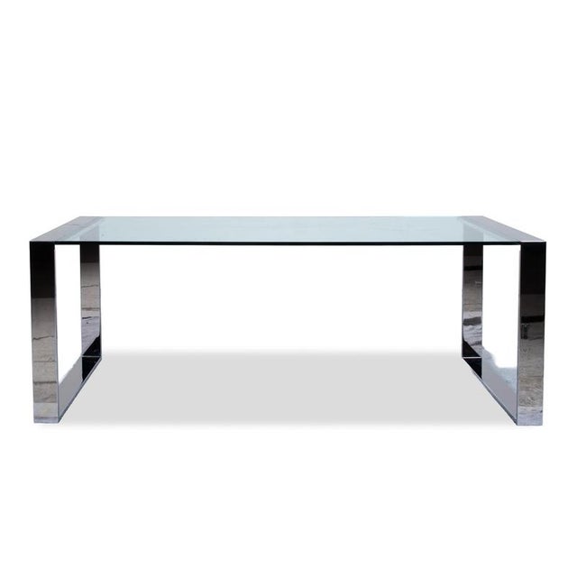 Glass Ring Glass Dining Table in Silver from Orsenigo For Sale - Image 7 of 9