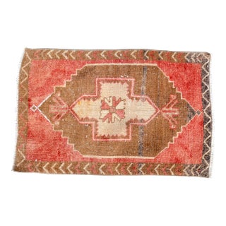 Red and Brown Color Hand Knotted Rug For Sale