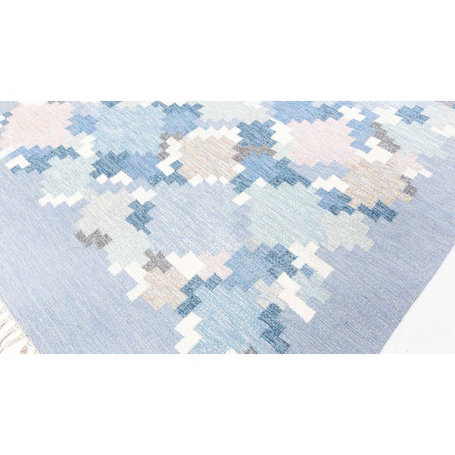 Vintage Swedish Rolakan area rug by Ingegerd Silow Size: 4'3" × 6'3" (129 × 190 cm) "Barken," a beautifully handwoven...