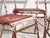 Rustic Antique Red and White Terrace Chairs, 1920s, Set of 4 For Sale - Image 3 of 18