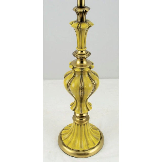Rembrandt Brass and Vintaged Saffron Yellow Table Lamps - a Pair For Sale In Chicago - Image 6 of 9