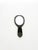 An elegant Art Deco hand mirror crafted from ebonized wood, featuring delicate light-colored Bakelite inlays on the...