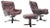 Scandinavian Leather Swivel Chairs with Footrest, 1970s, Finland, Set of 3 For Sale