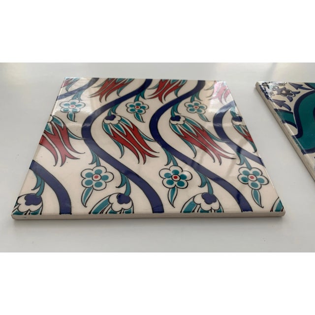 Early 21st Century Colorful Patterned Tiles From Turkey - Set of 2 For Sale - Image 5 of 9