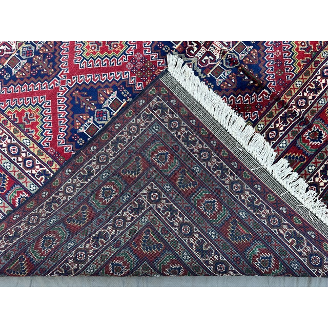 Red Afghan Ersari Hand-Knotted Wool Rug - 6'7" X 9'8" For Sale - Image 12 of 13