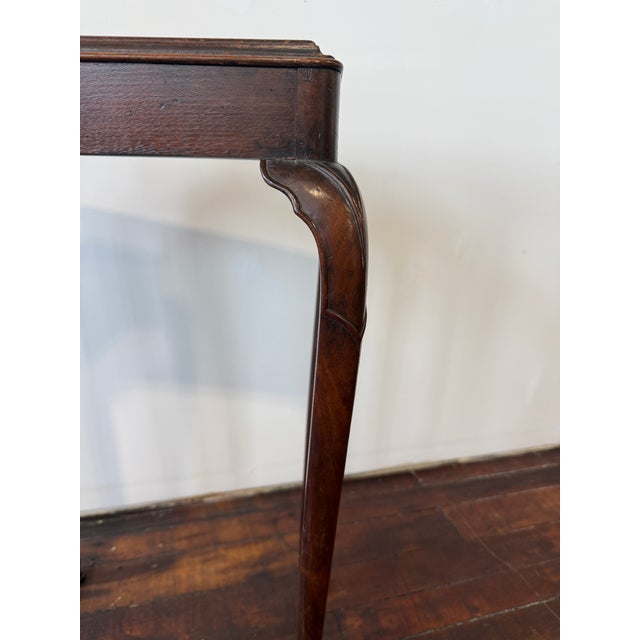 Queen Anne Antique Queen Anne Style Tapestry Top Occasional Table For Sale - Image 3 of 11