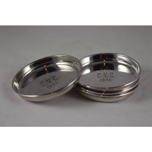 Sterling Silver Chester Yacht Club Bridge Game Personal Ashtrays, S/4