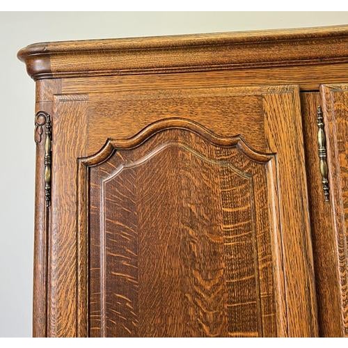 Vintage French Louis XVI Style Wardrobe in Oak For Sale - Image 4 of 15