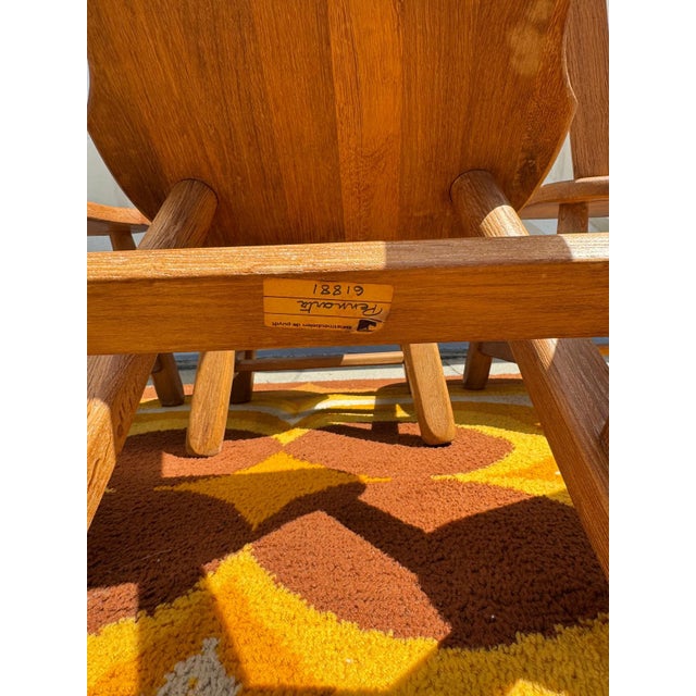 Brutalist Chair in Oak by De Puydt, 1960s For Sale - Image 10 of 12