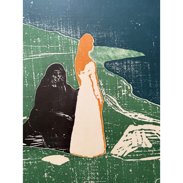 Paper Edvard Munch, Two Women on the Shore Exhibition Poster, 1960s, Lithograph For Sale - Image 7 of 8