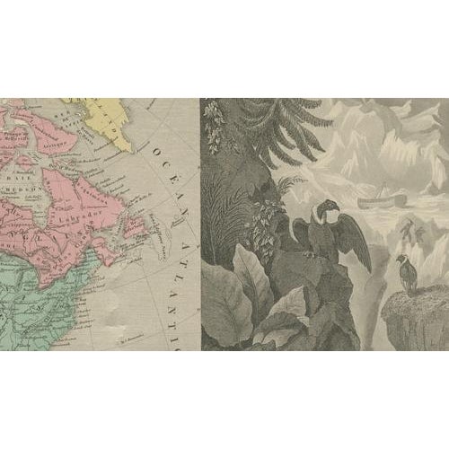 Gold Antique Map of North America with Texas Republic by Levasseur, 1845 For Sale - Image 8 of 11