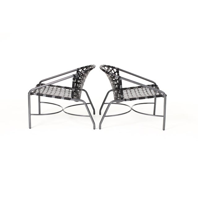 1960s Vintage Mid Century Brown Jordan Patio Kantan Wide Seat Lounge Ottoman , Tadao Inouye, Attributed, 4 Pieces For Sale - Image 5 of 13