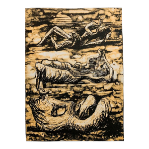 Henry Moore, Henry Moore 1973 Lithograph Edition 28/75 Sculpture Figures Reclining Nudes