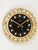 German Hollywood Regency Golden Wall Clock in Gilt with Crystals by Junghans, 1970s For Sale - Image 4 of 15
