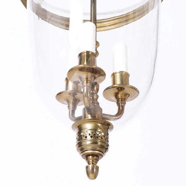 British Colonial Style Glass Lantern or Pendant For Sale In West Palm - Image 6 of 7