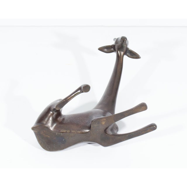 Metal Bronze Giraffe Sculpture by Loet Vanderveen For Sale - Image 7 of 10