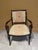 Late 20th Century Empire Revival Faiteuil Carved Mahogany & Brocade Armchair For Sale - Image 9 of 11