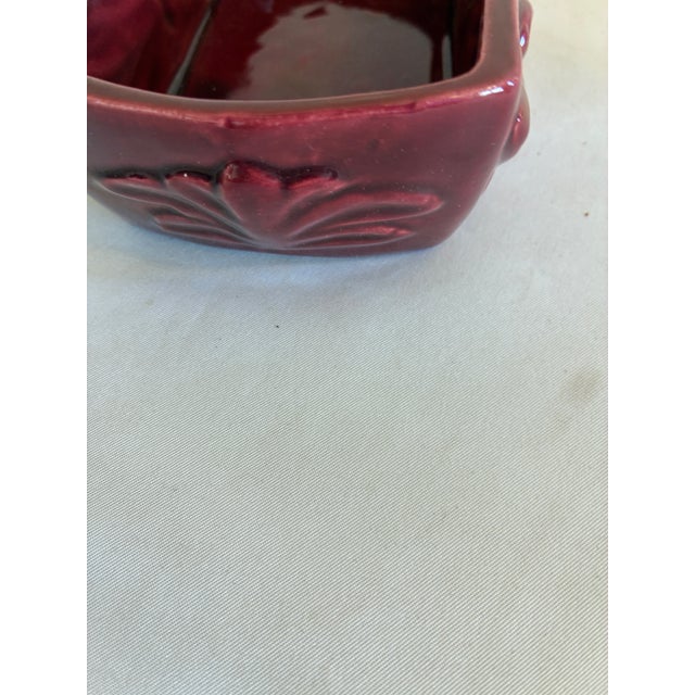 1950s Claire Lerner California Red Floral Ceramic Box For Sale - Image 10 of 10