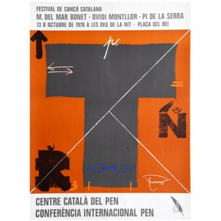 1978 Joan-Pere Viladecans Exhibition Poster Lithograph - Important Catalan Artist For Sale