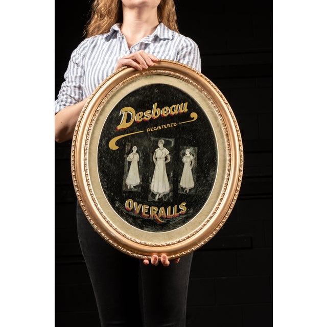 c. 1920s; Co-operative Wholesale Society (CWS) Corset Works - Desborough, Northampshire Antique oval advertising mirror...