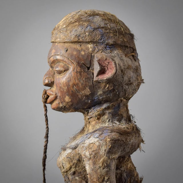 Early 20th Century Igbo Standing Fetish Figure with Attached Ball Nigeria For Sale - Image 9 of 15