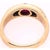 Gold 14 Karat Yellow Gold Ruby Cabochon Solitaire With Diamond Accents Ring For Sale - Image 8 of 10