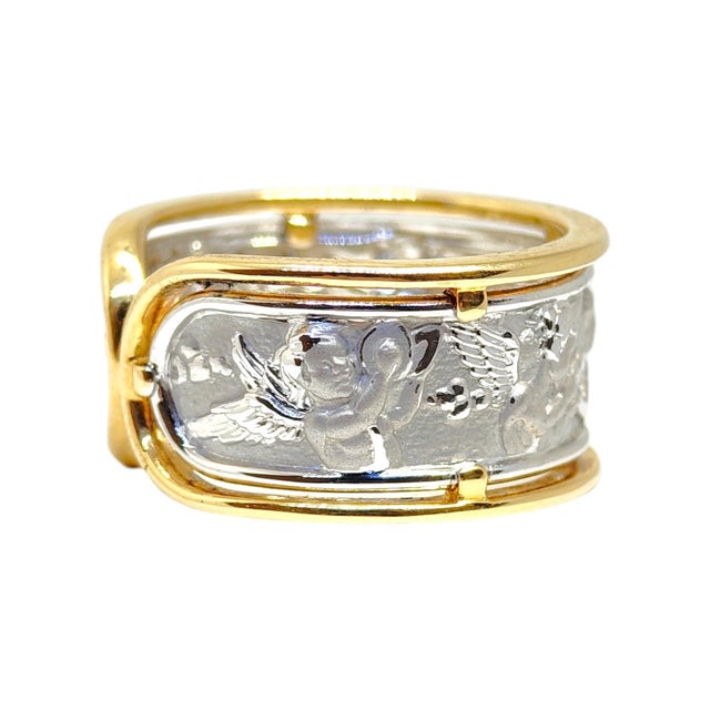 Contemporary Late 20th Century Carrera Y Carrera La Ronde Angels 18k Gold Band, Size 7 For Sale - Image 3 of 12
