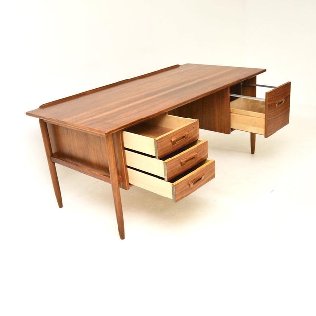 Mid-Century Modern Vintage Swedish Walnut Desk by Goran Strand for Lelangs Mobelfabrik, 1960 For Sale - Image 3 of 13