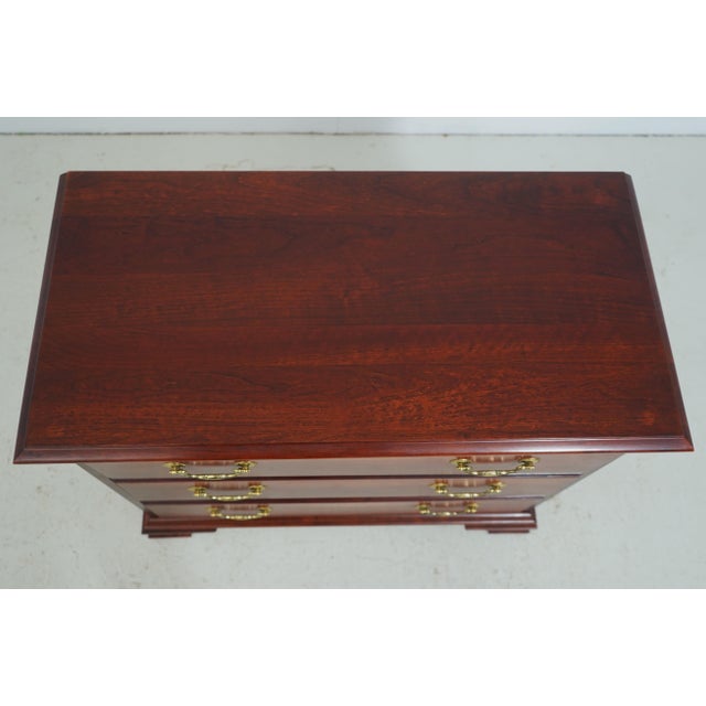 Wood Pair of Pennsylvania House Cherry 3-Drawer Chest Nightstands For Sale - Image 7 of 18