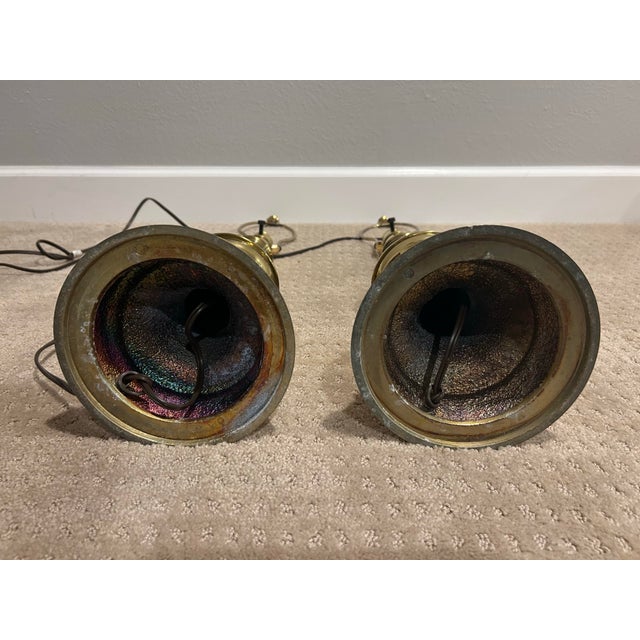 Brass Vintage Stiffel Brass Table Lamps - Pair For Sale - Image 8 of 12