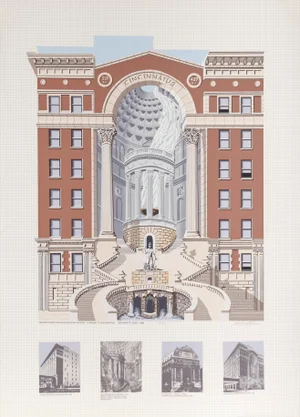 Richard Haas, Krogers Brotherhood Building, Screenprint
