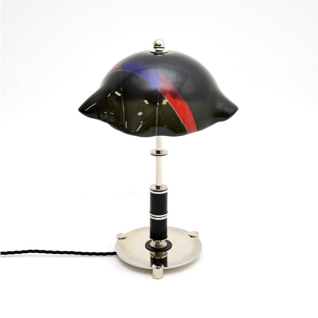 Vintage Swedish Glass and Chrome Table Lamp, 1970s For Sale - Image 10 of 10