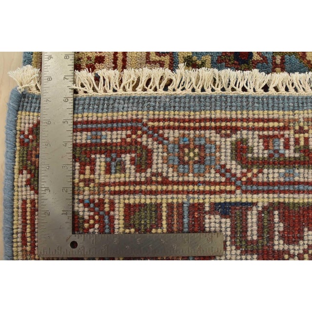 Heriz Runner 2’6” X 8’1” Blue Wool Tribal Hand-Knotted Oriental Rug For Sale - Image 12 of 12