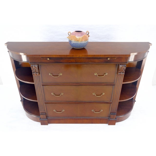 Mahogany c1940s 3 Drawer Shelves Sideboard Credenza Console MINT For Sale - Image 15 of 18