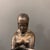Late 20th Century Vintage Art Deco Revival Figural Table Lamp With Bronze-Tone Egyptian Maiden & Mottled Glass Globe For Sale - Image 5 of 6
