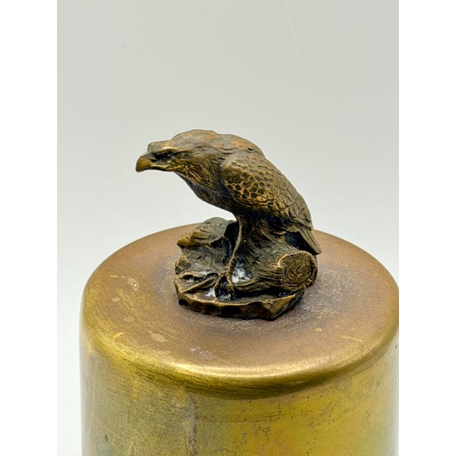 1990s Vintage Brass Eagle Lidded Canister – Sculptural Bird Box / Hollywood Regency Decor For Sale - Image 5 of 6