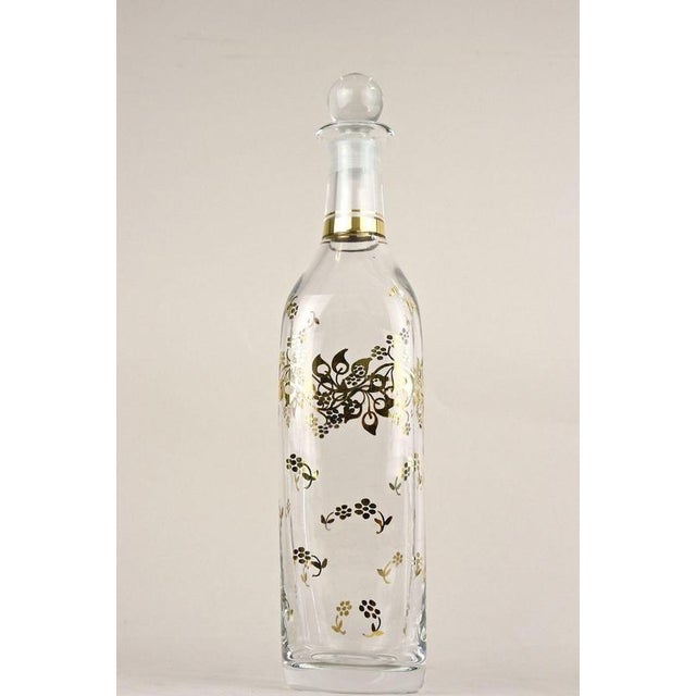 Glass Decanter or Bottle with Gilt Floral Patterns, 1920s For Sale - Image 6 of 15