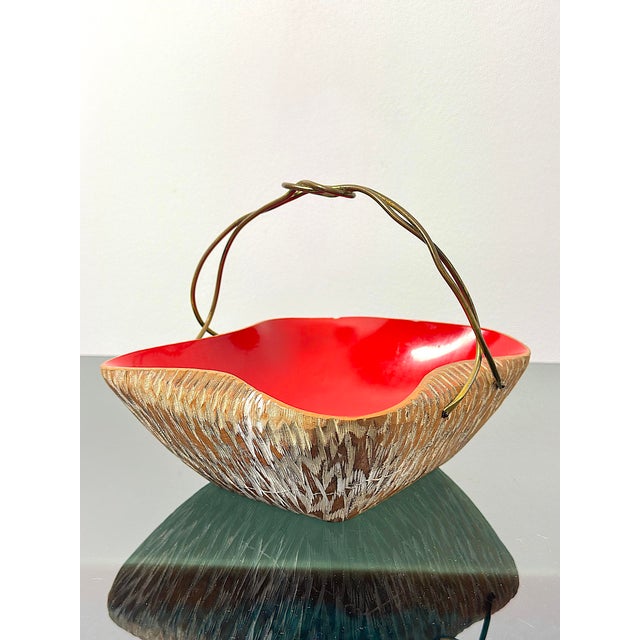 Centerpiece Basket by Aldo Tura for Macabo, Italy, 1950s For Sale - Image 9 of 9