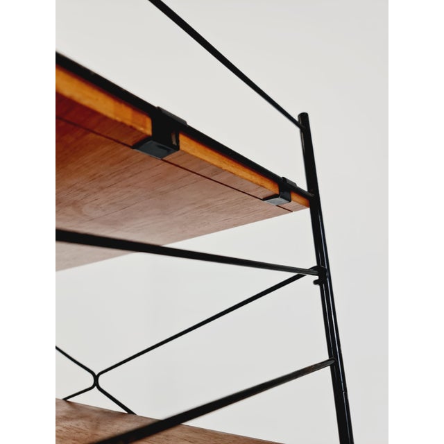Vintage String Bookshelf in Walnut from WHB Germany, 1950s For Sale - Image 13 of 18
