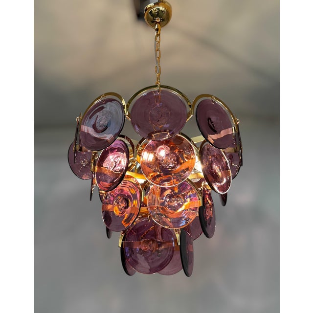 21st Century Italian Tiered Murano Disco Chandelier by Fabio LTD For Sale - Image 11 of 13