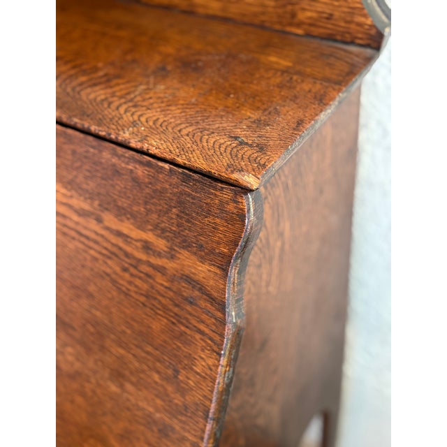 19th Century American Quartersawn Oak Writing Secretary Desk For Sale - Image 6 of 17