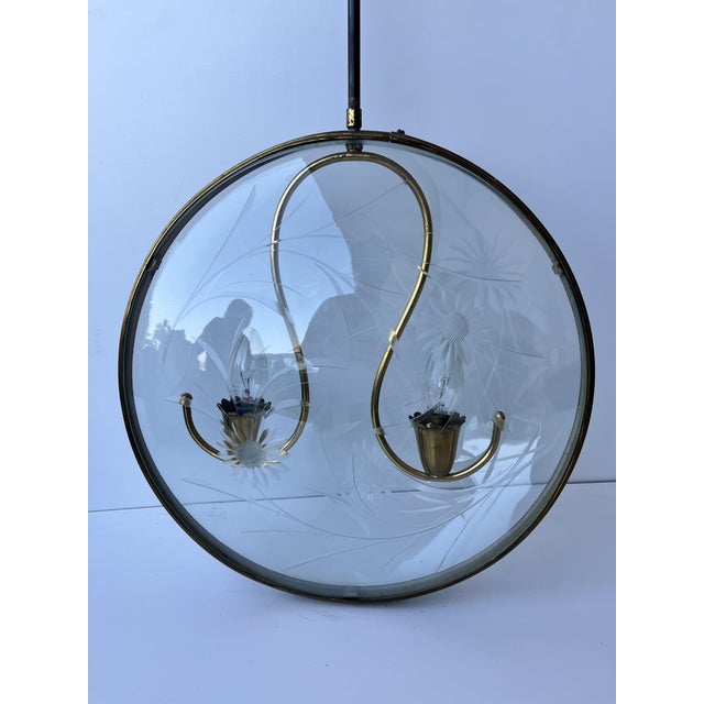 Mid-Century Pendant in the style of Pietro Chiesa, 1950s For Sale - Image 4 of 7