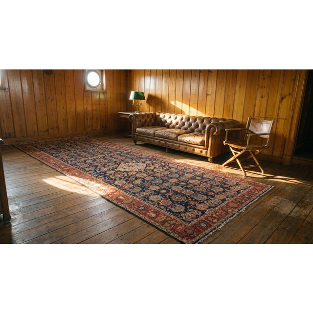Excellent Navy Blue and Red Color With Florid and Symmetric Design Antique N W Persian Rug For Sale - Image 15 of 15