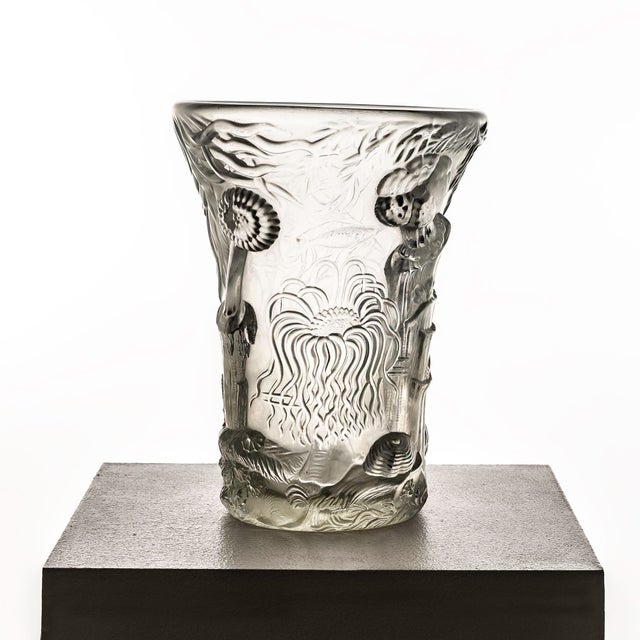 Glass Marine Life Vases attributed to Josef Inwald for Barolac, 1960s, Set of 2 For Sale - Image 11 of 16