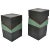 Vintage Sculptural Square Boxes Glazed in Green and Black, 1980s, Set of 2 For Sale