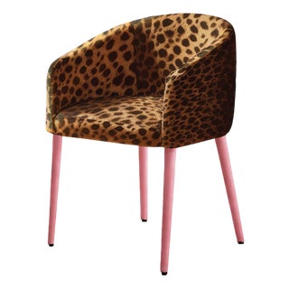 Utopía Dining Chair in Leopard Furry Velvet from Moanne For Sale