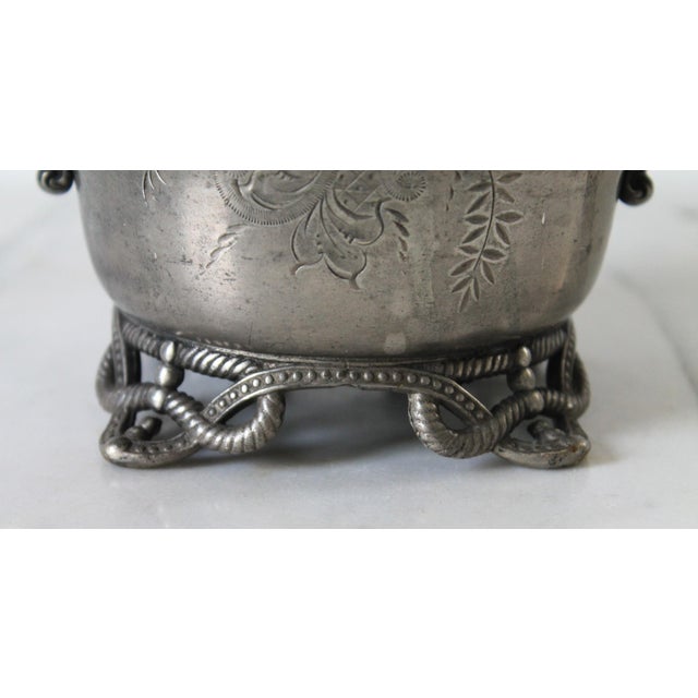 Antique Victorian Quadruple-Plate Footed Lidded Sugar Bowl For Sale In Milwaukee - Image 6 of 12