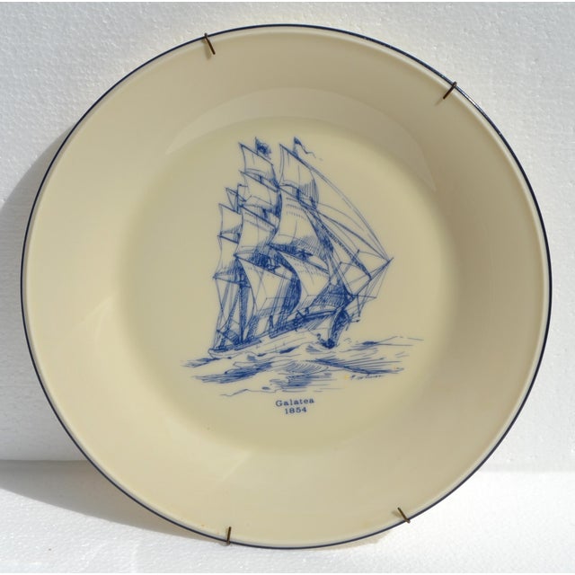 1960s 1950 Lenox Special Galatea 1854 Decorative Display Porcelain Plate 24k Gold Wall Hanger For Sale - Image 5 of 12
