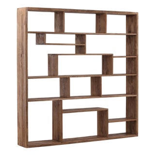 Salvaged Teak Modern Shelf / Bookcase Large For Sale